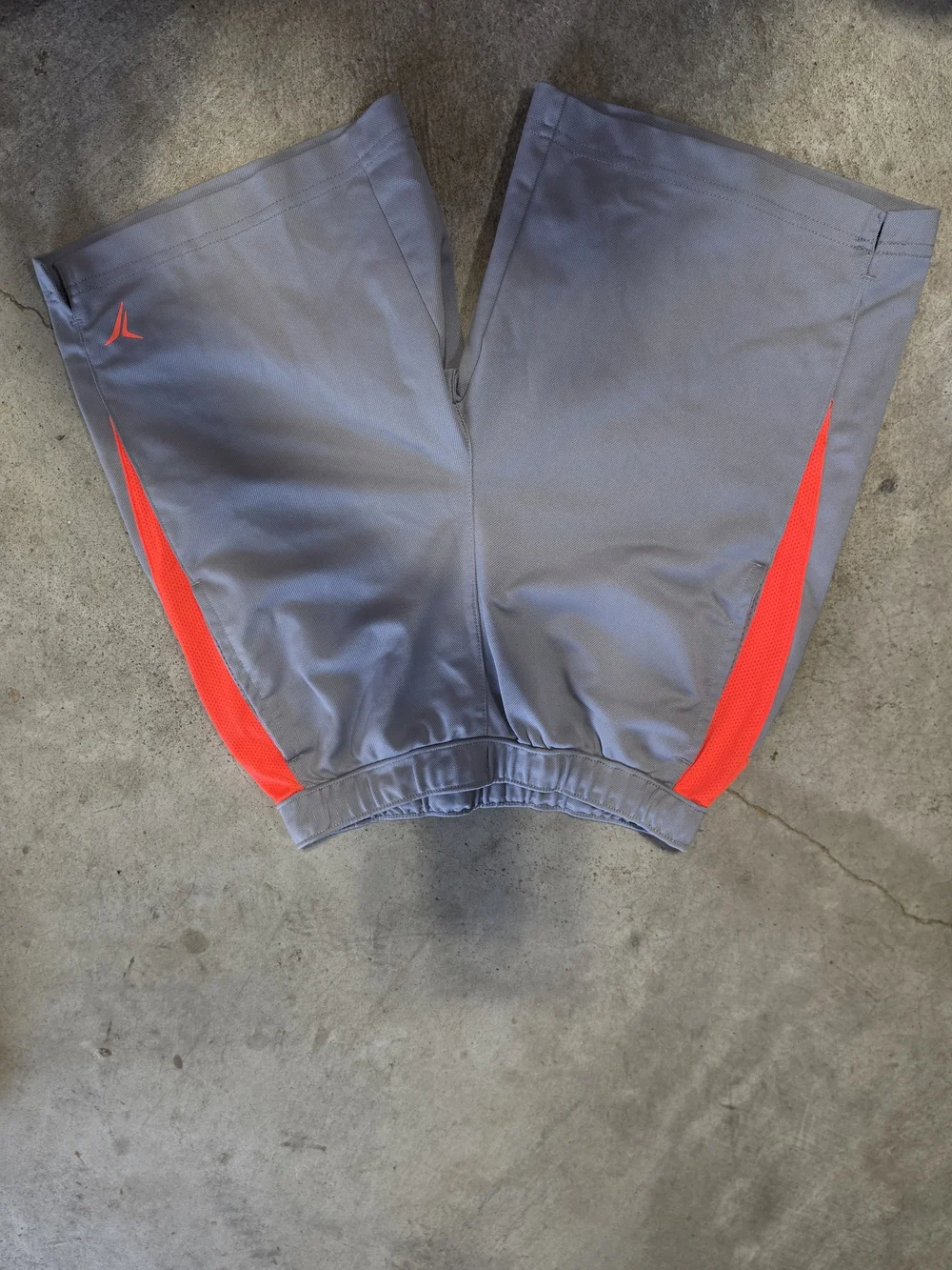 Old Navy Active Boys Medium Gray Neon Orange Athletic Basketball Shorts